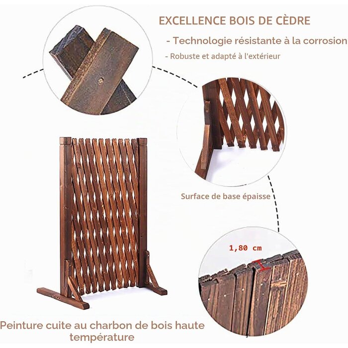 Lot de 2 clôtures extensibles en bois 160x70cm - Jusqu'à -34%