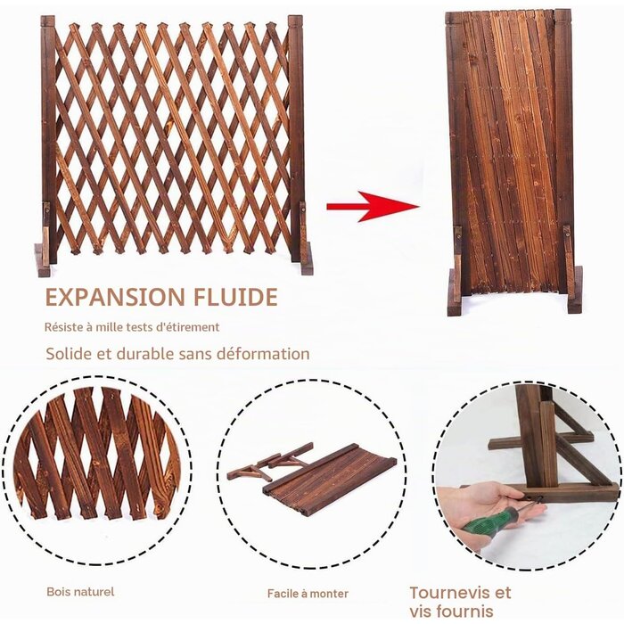 Lot de 2 clôtures extensibles en bois 160x70cm - Jusqu'à -34%