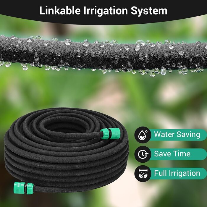 Tuyau d'irrigation poreux 50m - Arrosage goutte à goutte - Jusqu'à 33% de remise