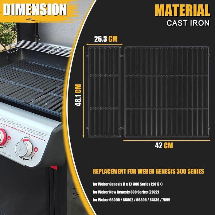 Grille de cuisson en fonte pour barbecue - Jusqu'à 33% de remise