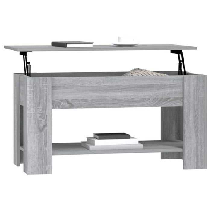 Table basse avec plateau relevable chêne Sonoma gris - Jusqu'à -35%