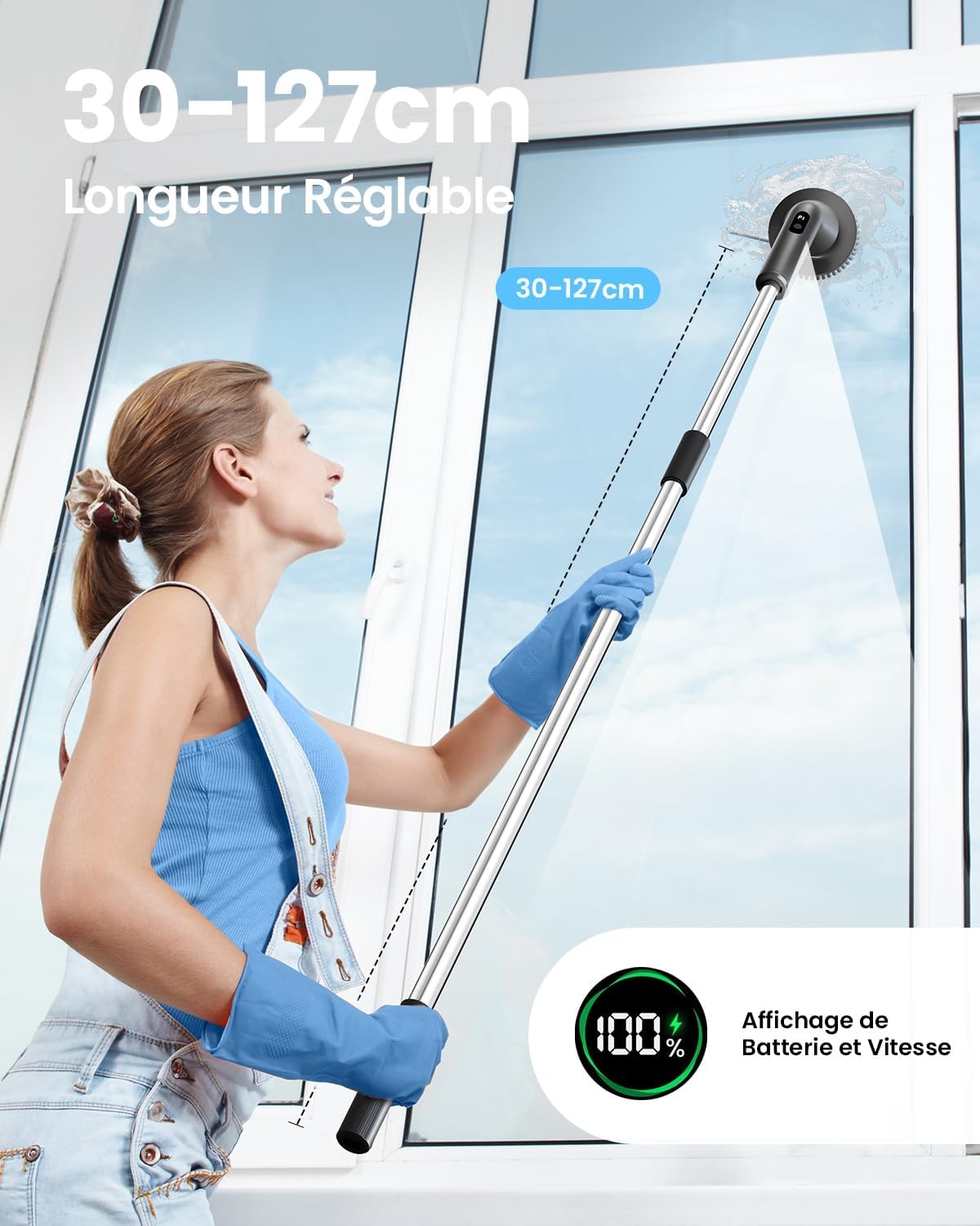 Brosse électrique rotative télescopique - 7 têtes - Jusqu'à -33%