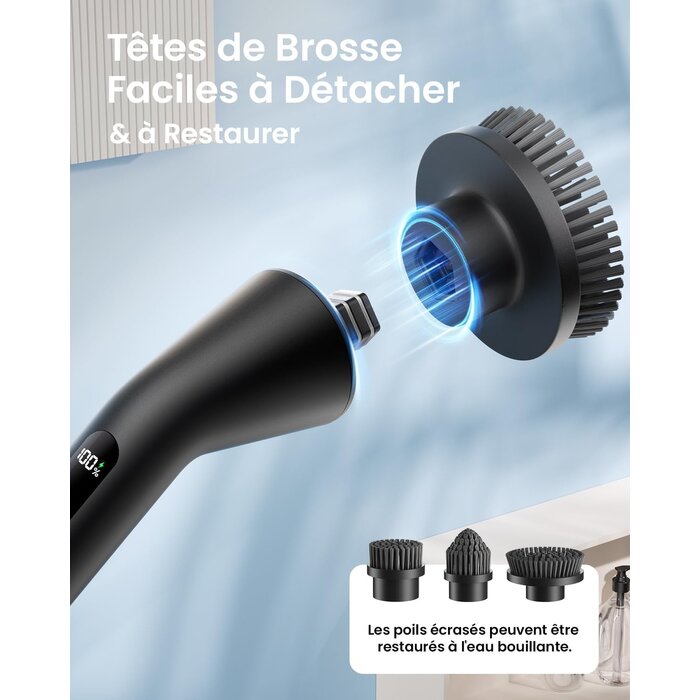 Brosse électrique rotative télescopique - 7 têtes - Jusqu'à -33%
