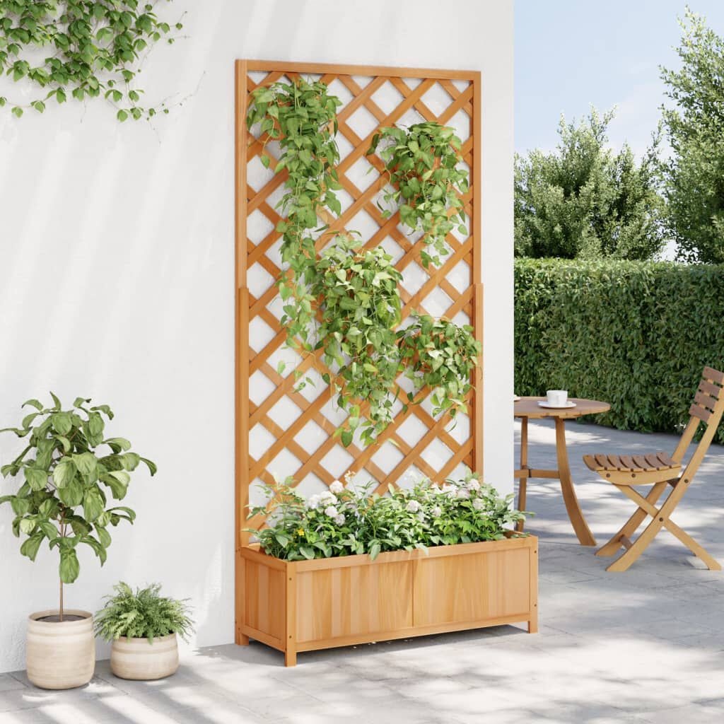 Jardinière avec treillis en bois de sapin - Jusqu'à 34% de remise