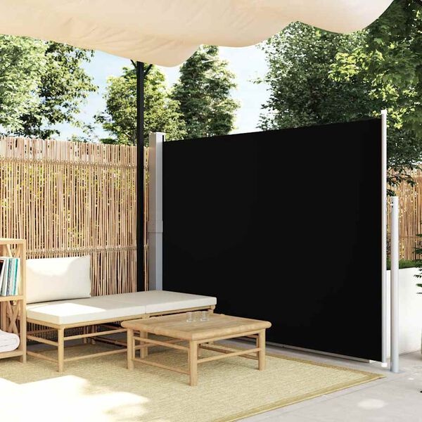 Pare-vue latéral rétractable 160x300 cm noir - Jusqu'à 34% de remise