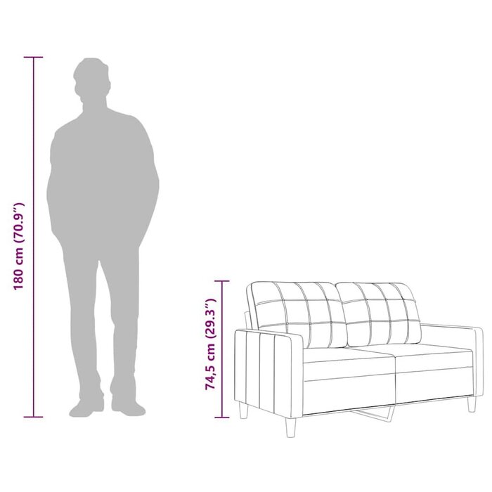 Canapé 2 places 140 cm gris foncé - Jusqu'à -55% sur l'outlet