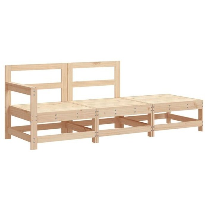 Ensemble salon de jardin 3 pièces en pin massif - Jusqu'à 35% de remise