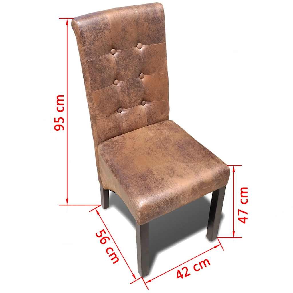 Lot de 2 chaises aspect daim marron - Jusqu'à 35% de remise
