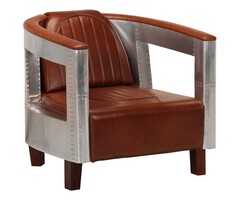 Vidaxl Fauteuil style aviation en cuir marron - Jusqu'à 35% de remise
