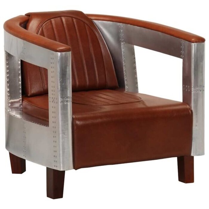 Fauteuil style aviation en cuir marron - Jusqu'à 35% de remise