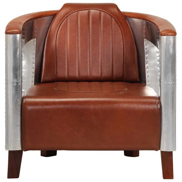 Fauteuil style aviation en cuir marron - Jusqu'à 35% de remise
