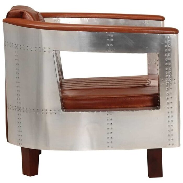 Fauteuil style aviation en cuir marron - Jusqu'à 35% de remise