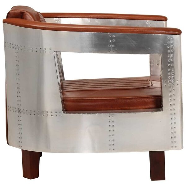Fauteuil style aviation en cuir marron - Jusqu'à 35% de remise