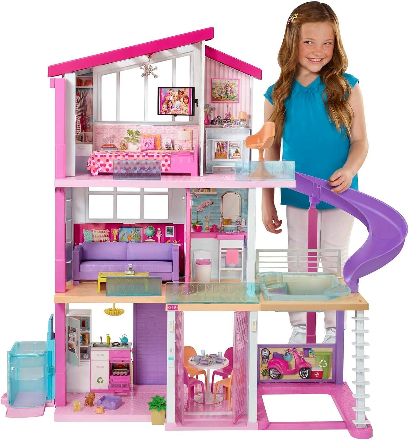 Grande Maison de Poupée avec Piscine et 70 Accessoires - Jusqu'à -35%