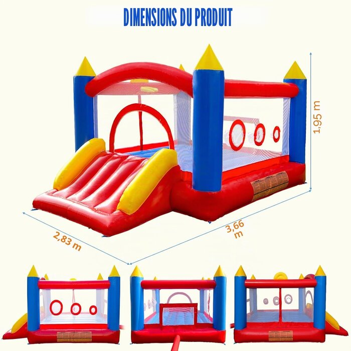 Château gonflable avec toboggan - 365cm - Jusqu'à 35% de réduction