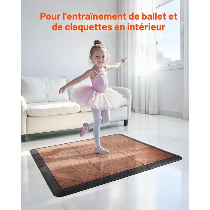 Piste de danse modulable 52 dalles aspect chêne - Jusqu'à 35% de remise