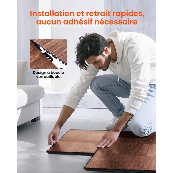 Piste de danse modulable 52 dalles aspect chêne - Jusqu'à 35% de remise