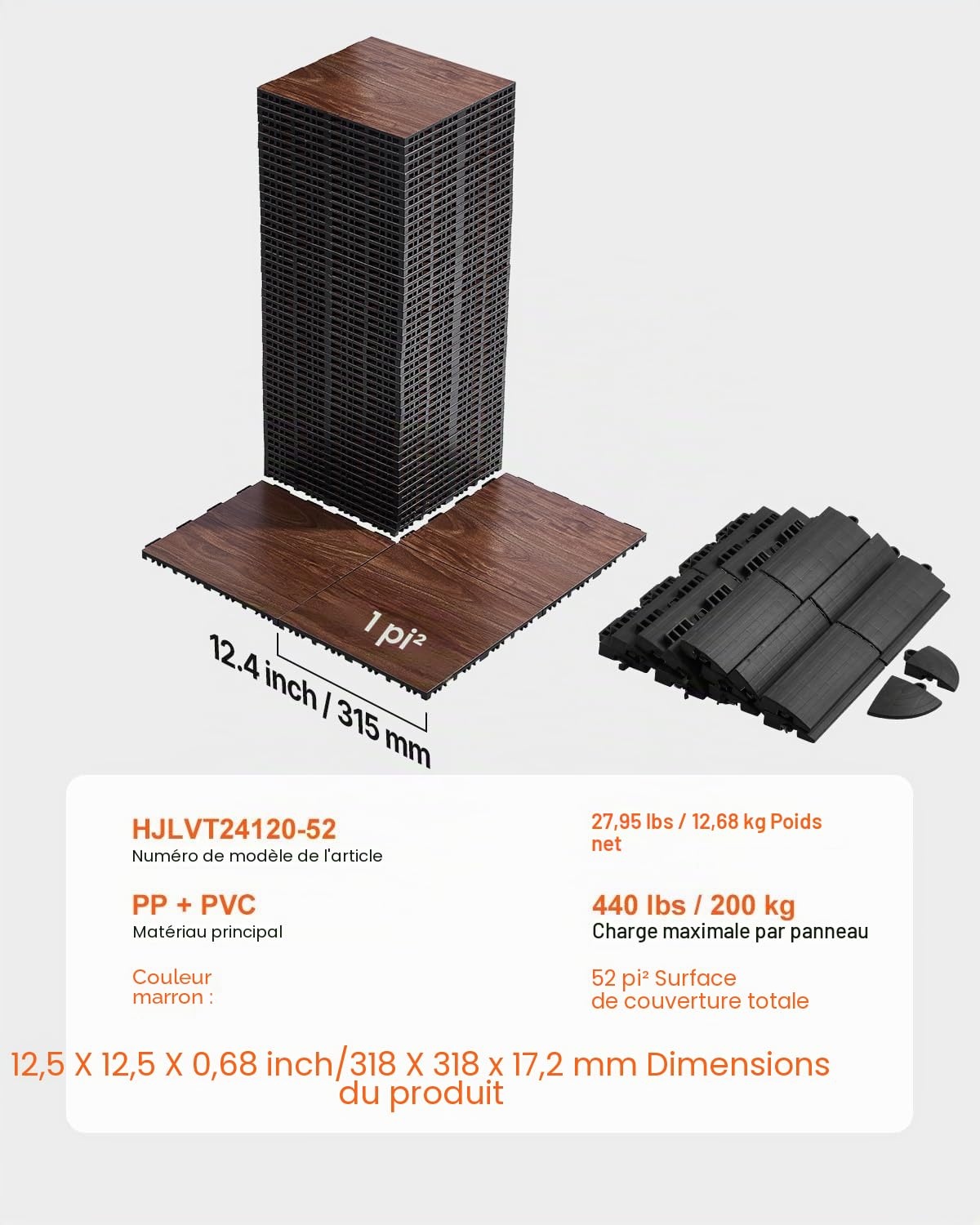 Piste de danse modulable 52 dalles aspect chêne - Jusqu'à 35% de remise