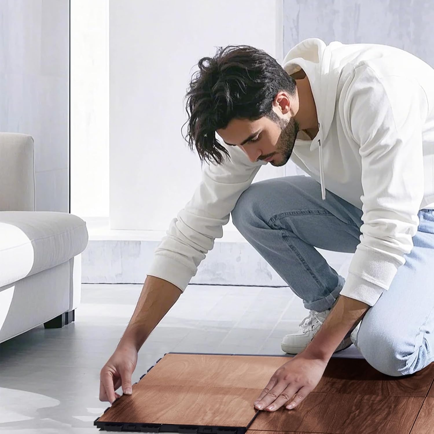 Piste de danse modulable 52 dalles aspect chêne - Jusqu'à 35% de remise