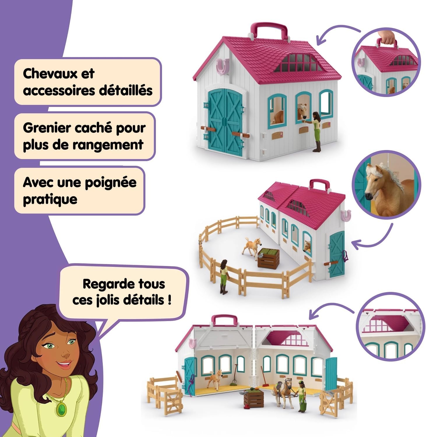 Écurie mobile avec 60 accessoires - Jusqu'à 43% de remise