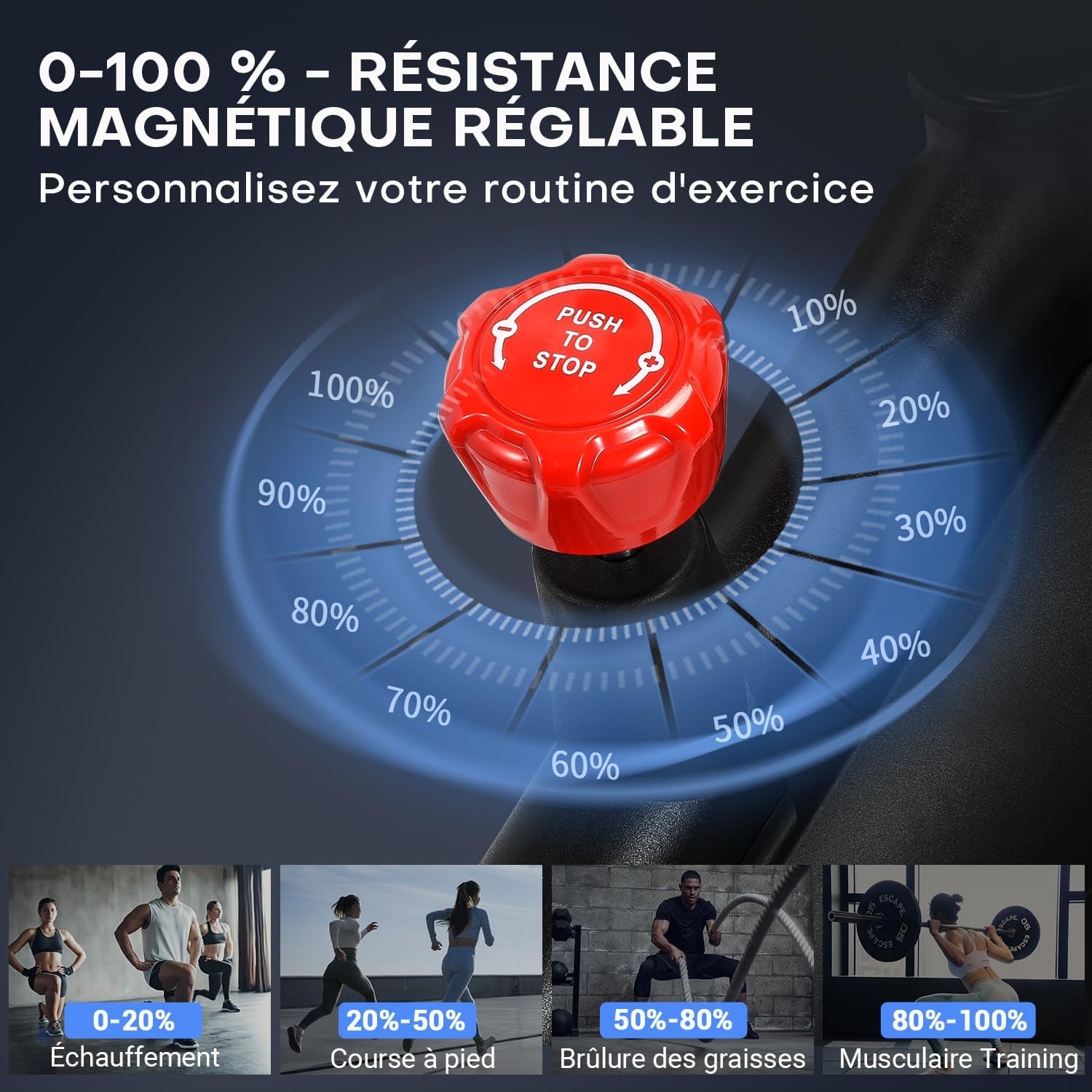Vélo d'exercice magnétique robuste - Jusqu'à 35% de remise