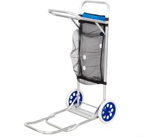 Chariot de plage pliable 2-en-1 avec table - Bleu - Jusqu'à -40%