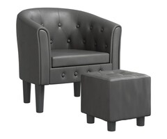 Vidaxl Fauteuil cabriolet avec repose-pieds gris - Jusqu'à -35%