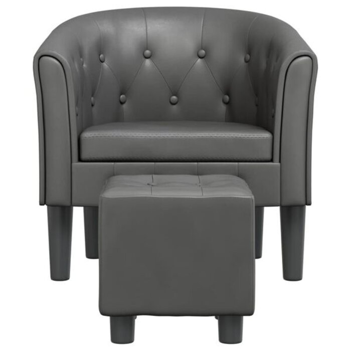 Vidaxl Fauteuil cabriolet avec repose-pieds gris - Jusqu'à -35%
