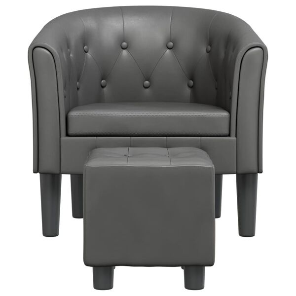 Vidaxl Fauteuil cabriolet avec repose-pieds gris - Jusqu'à -35%