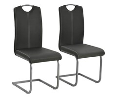 Vidaxl Lot de 2 chaises salle à manger similicuir gris - Jusqu'à -53% d'économie