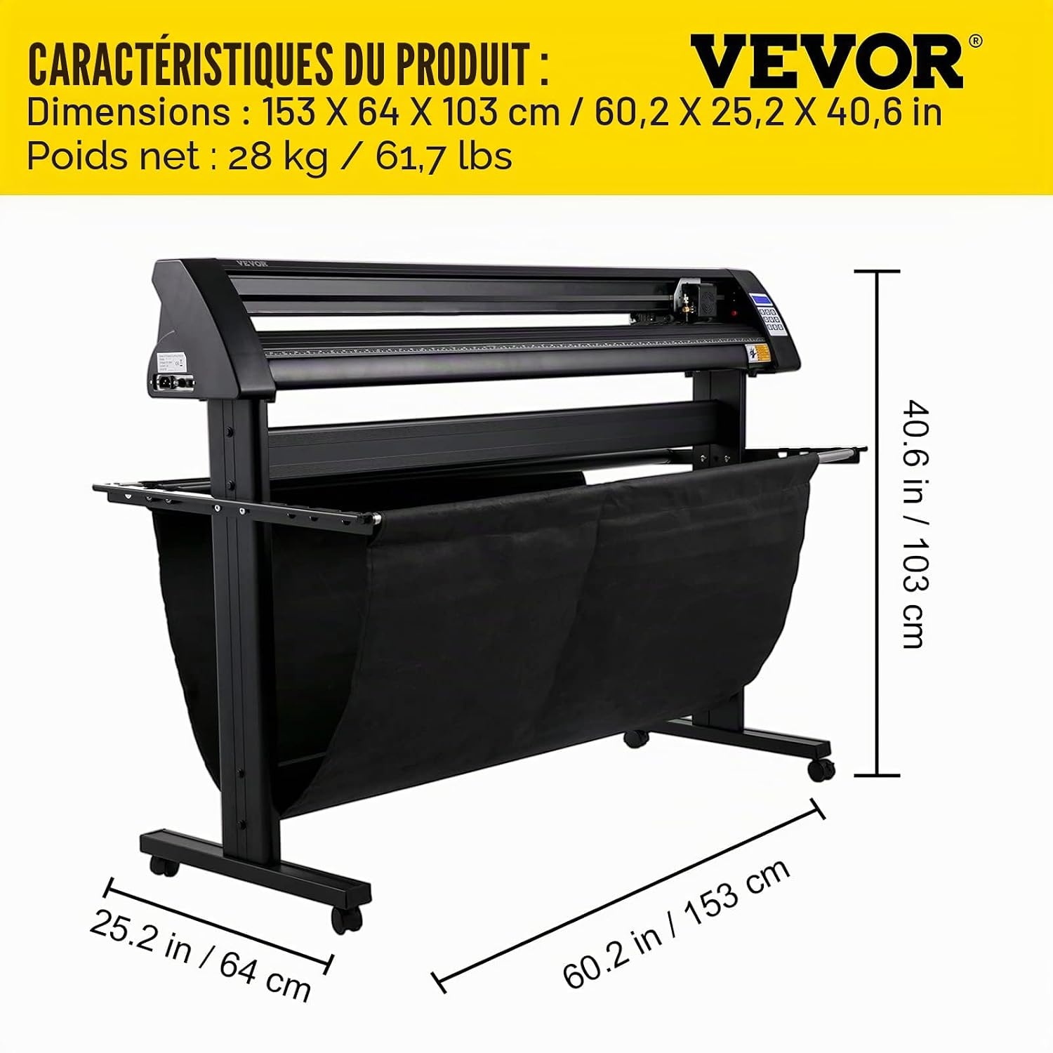 Traceur de découpe vinyle 1350 mm avec guidage LED - Jusqu'à -30%