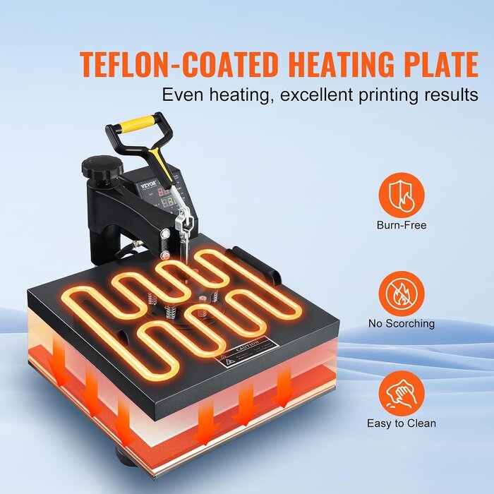 Presse à chaud 2 en 1 - 1500W - 38x38 cm - Jusqu'à 35% de réduction