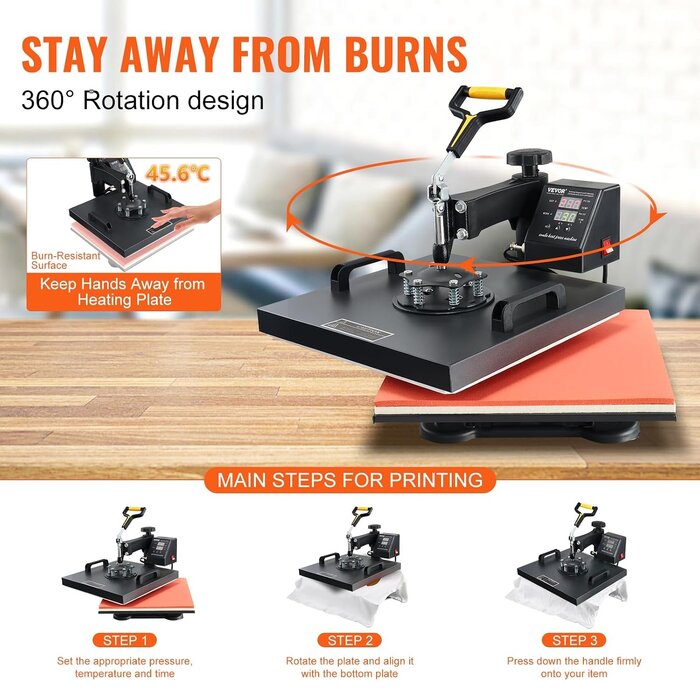 Presse à chaud 2 en 1 - 1500W - 38x38 cm - Jusqu'à 35% de réduction