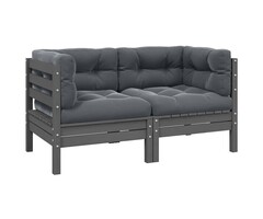 Vidaxl Banc de jardin 2 places en pin gris - Jusqu'à -35% sur l'outlet