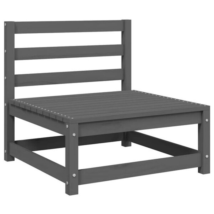 Vidaxl Lot de 2 canapés centraux de jardin en pin - Gris - Jusqu'à -35%
