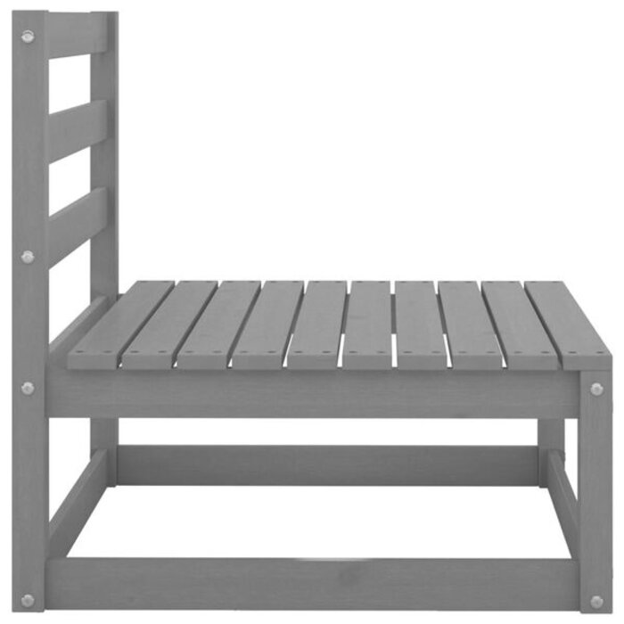 Vidaxl Lot de 2 canapés centraux de jardin en pin - Gris - Jusqu'à -35%