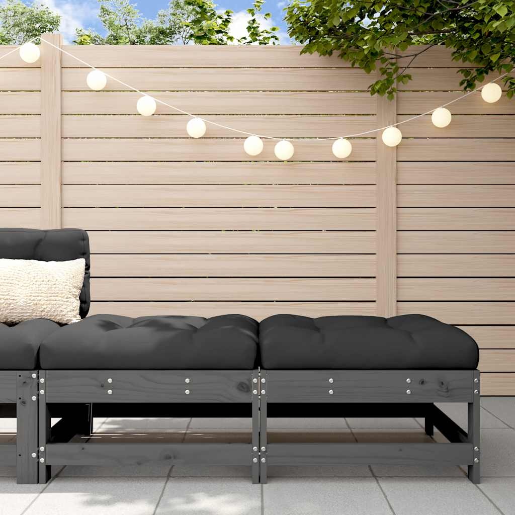 Set de 2 repose-pieds de jardin en pin gris - Jusqu'à -29% de réduction