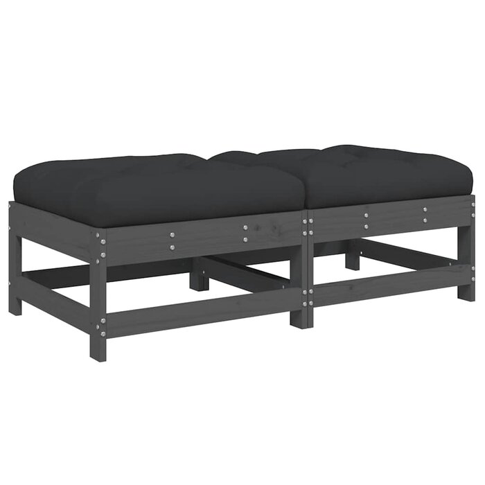 Set de 2 repose-pieds de jardin en pin gris - Jusqu'à -29% de réduction