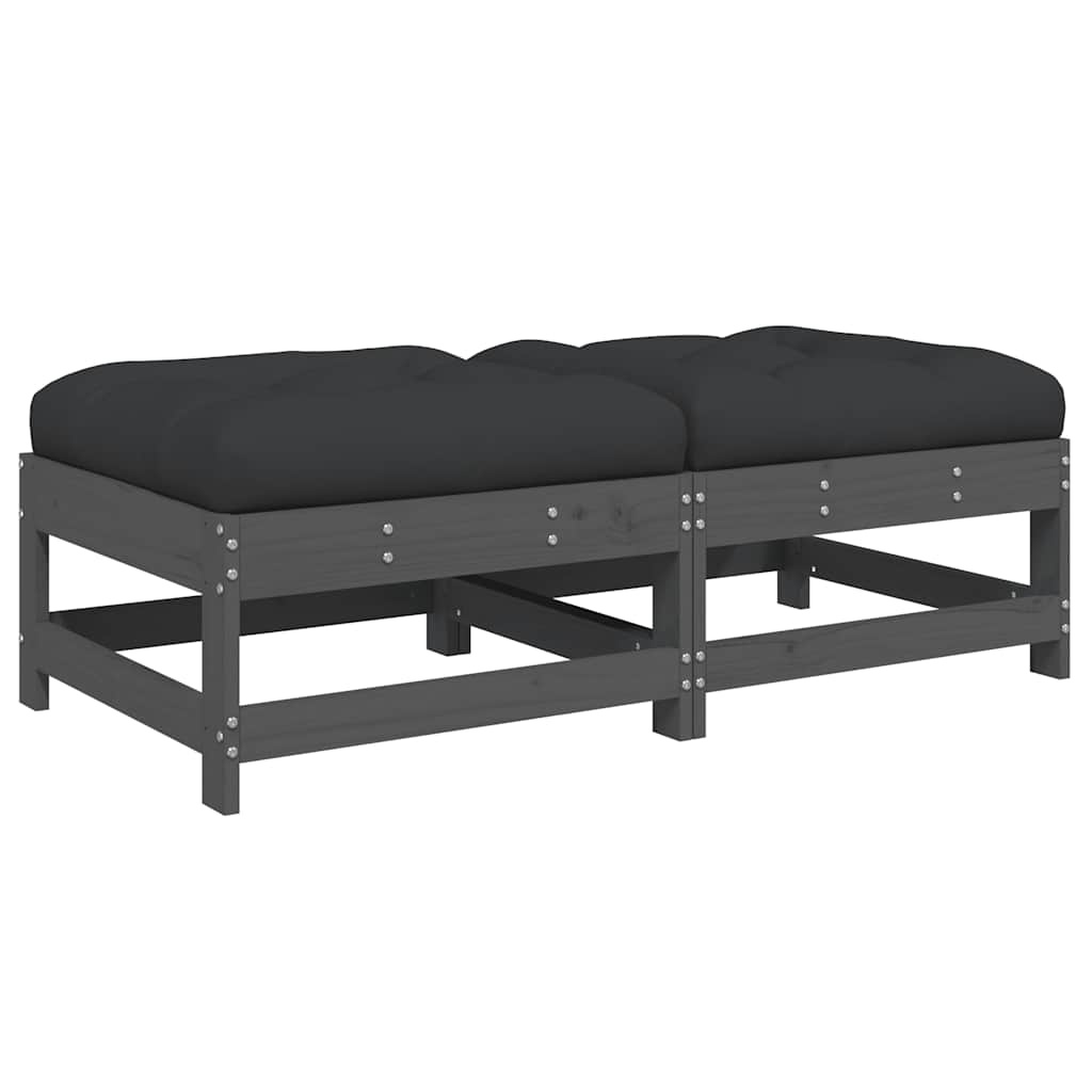 Set de 2 repose-pieds de jardin en pin gris - Jusqu'à -29% de réduction