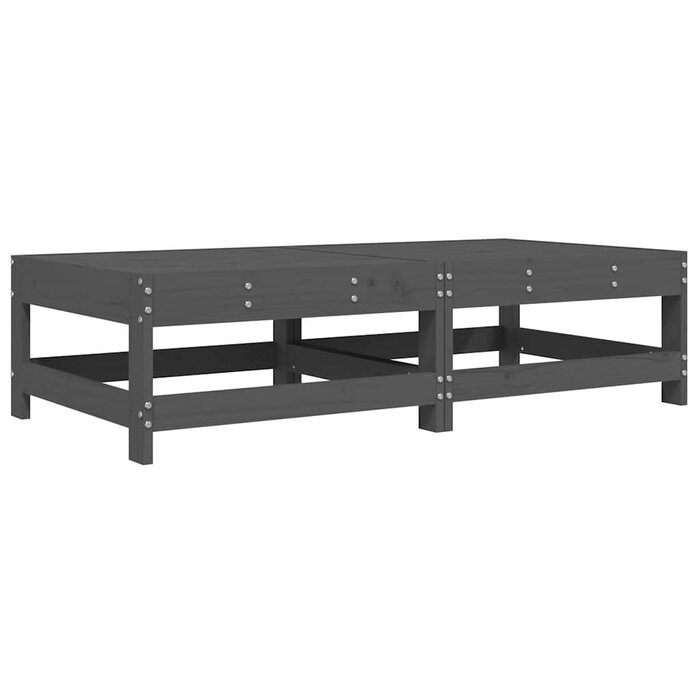 Set de 2 repose-pieds de jardin en pin gris - Jusqu'à -29% de réduction