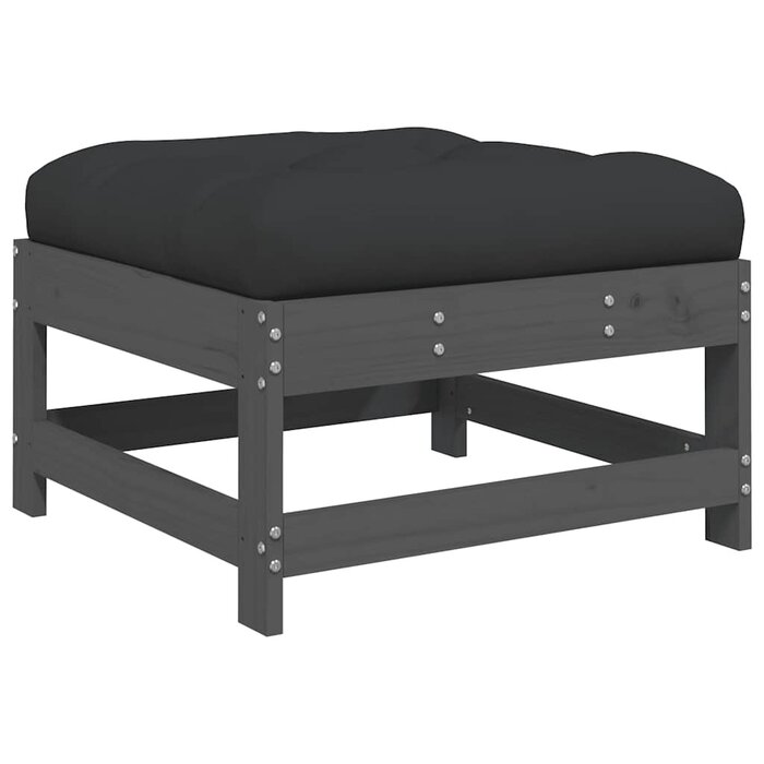 Set de 2 repose-pieds de jardin en pin gris - Jusqu'à -29% de réduction