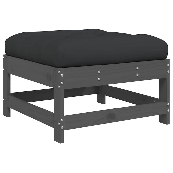 Set de 2 repose-pieds de jardin en pin gris - Jusqu'à -29% de réduction