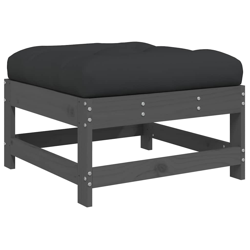 Set de 2 repose-pieds de jardin en pin gris - Jusqu'à -29% de réduction