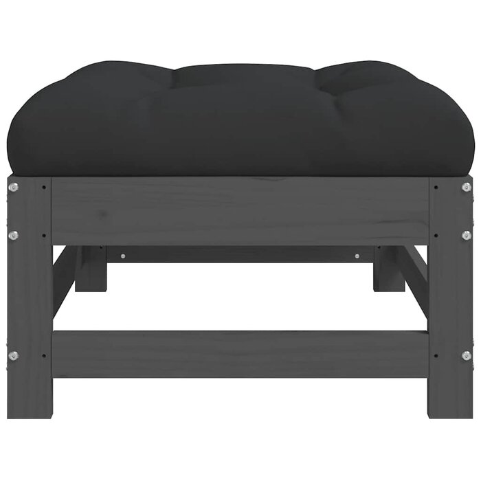 Set de 2 repose-pieds de jardin en pin gris - Jusqu'à -29% de réduction