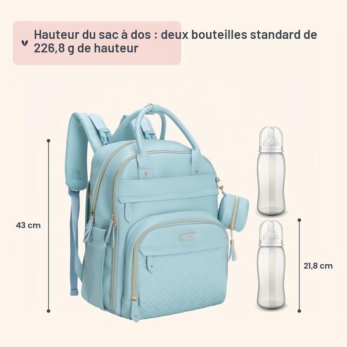 Sac à dos à langer multifonction bleu - Jusqu'à 80% de remise