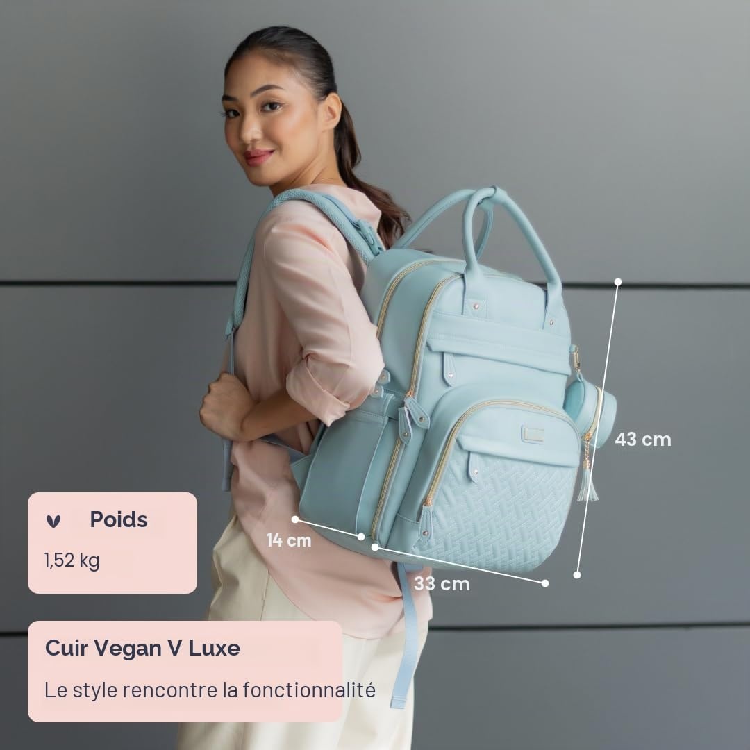 Sac à dos à langer multifonction bleu - Jusqu'à 80% de remise