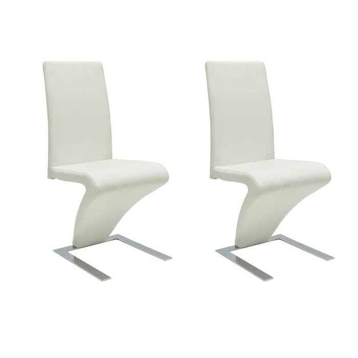 Lot de 2 chaises salle à manger similicuir blanc - Jusqu'à 35% de réduction