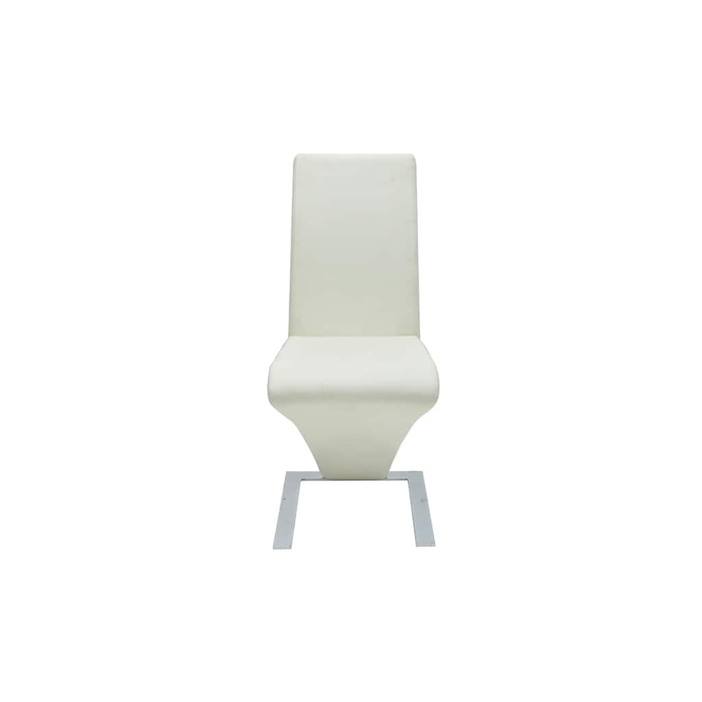 Lot de 2 chaises salle à manger similicuir blanc - Jusqu'à 35% de réduction