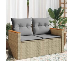 Vidaxl Banc de jardin 2 places en résine tressée beige - Jusqu'à -35%