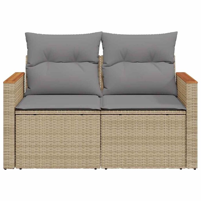 Banc de jardin 2 places en résine tressée beige - Jusqu'à -35%